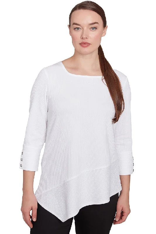 Resort Ready Asymmetrical Rib Knit Top