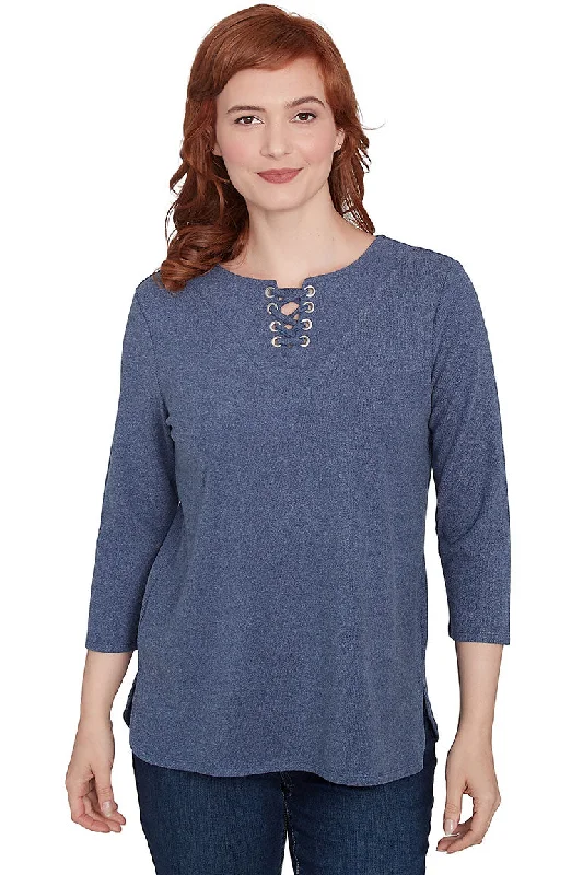 Casual Luxe Grommet Laced Top