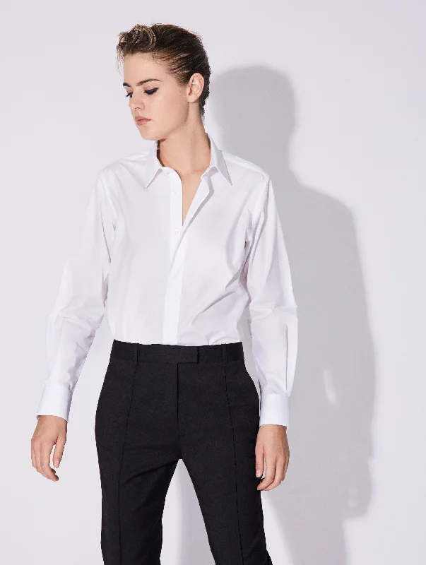 White cotton poplin shirt