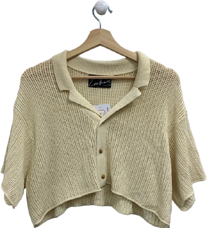 The Couture Club Beige Knit Cropped Cardigan UK 8