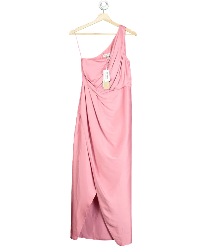 FOREVER NEW Pink Melissa One-shoulder Satin Dress UK 8