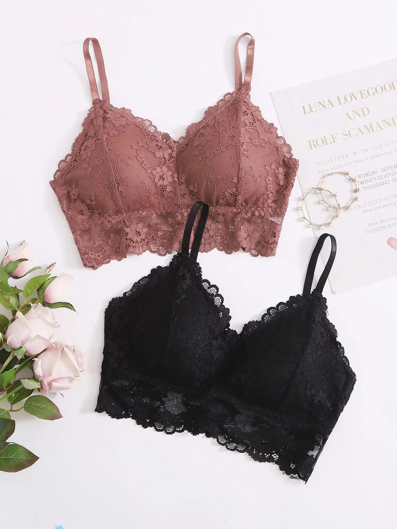 Floral Lace Bra Set Pack of 2