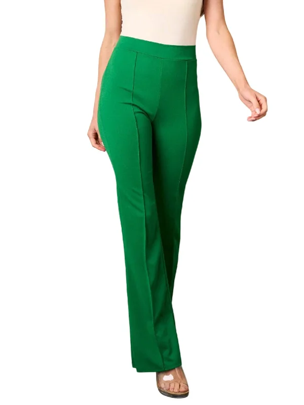 Bell Bottoms High Waist Pant In Green