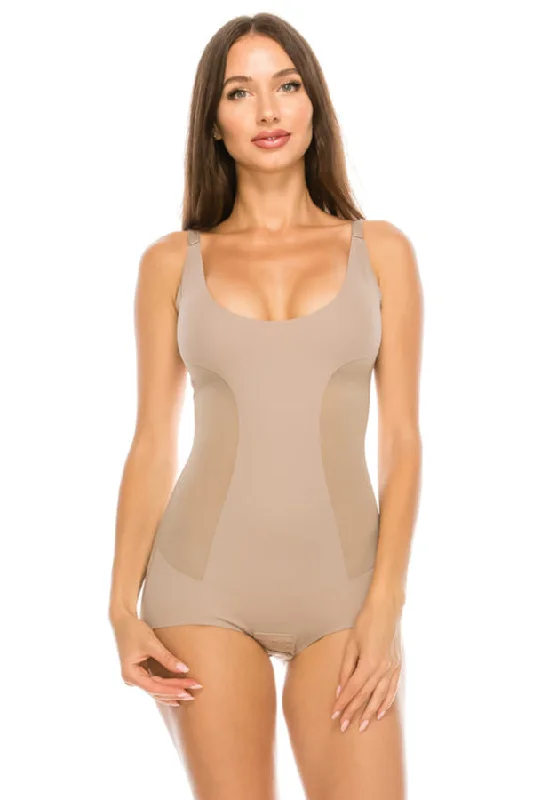 Microfiber and Mesh Shaping Bodysuit