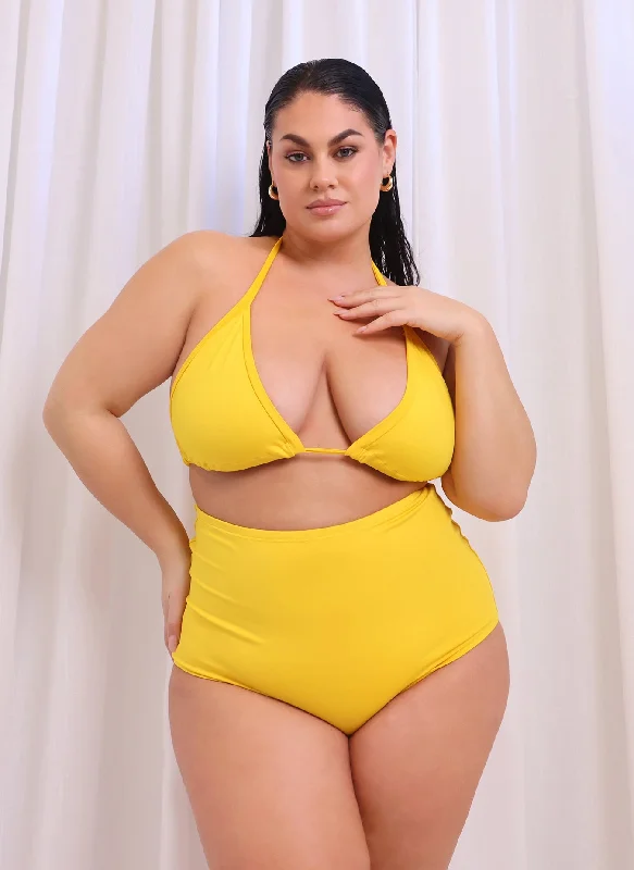 Essential Triangle Swim Top - Yellow