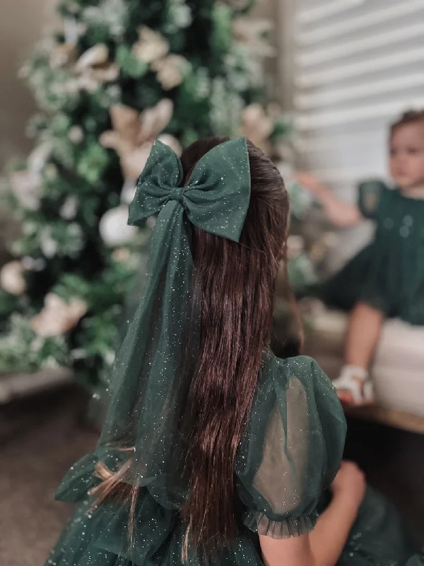 Sparkle Green Christmas Bow