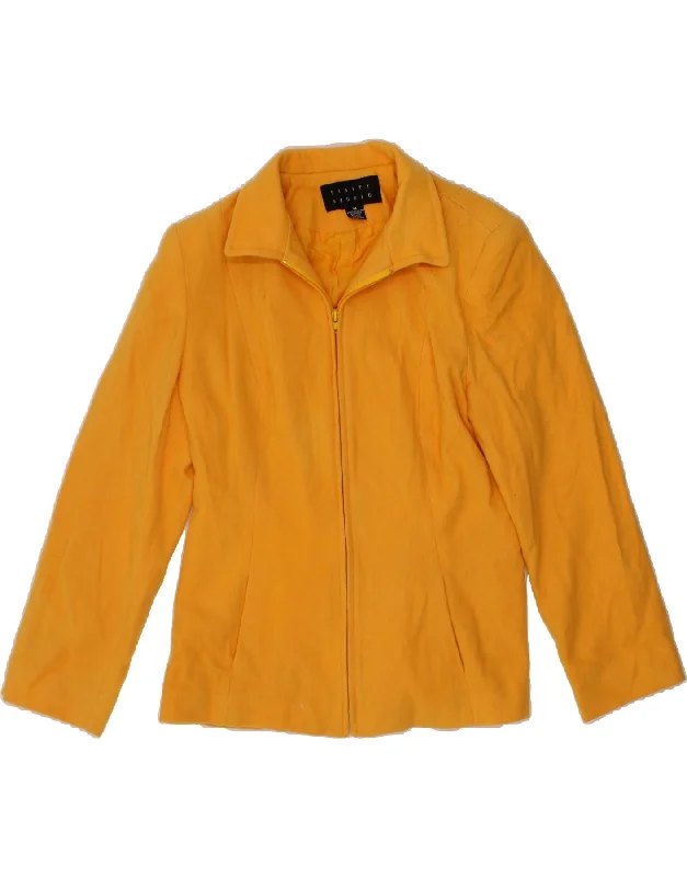 FINITY Womens Bomber Jacket UK 14 Large Yellow Wool