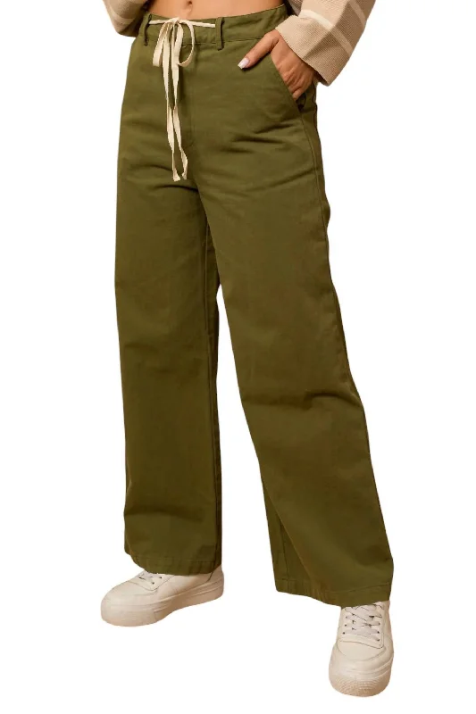 Charlie Wide Leg Pants In Olivepants