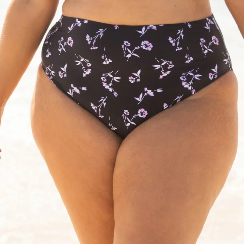 Feeling Fine And Sandy Swim Bottom, Black Floral