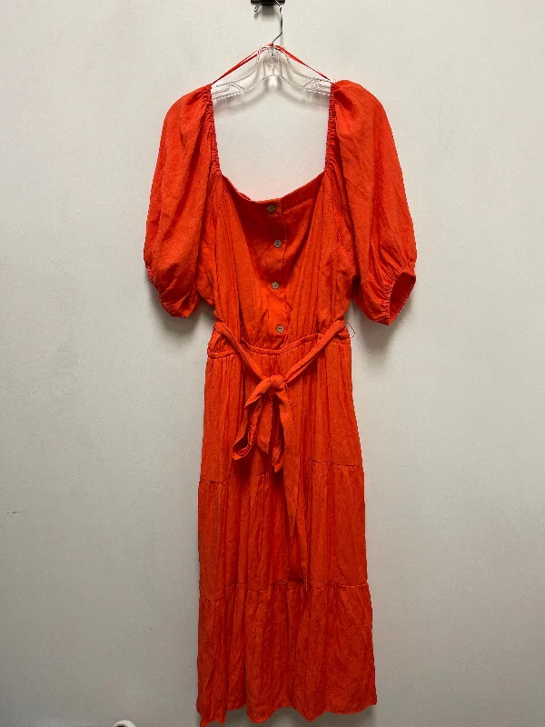 Dress Casual Maxi By Jealous Tomato In Orange, Size: 2x