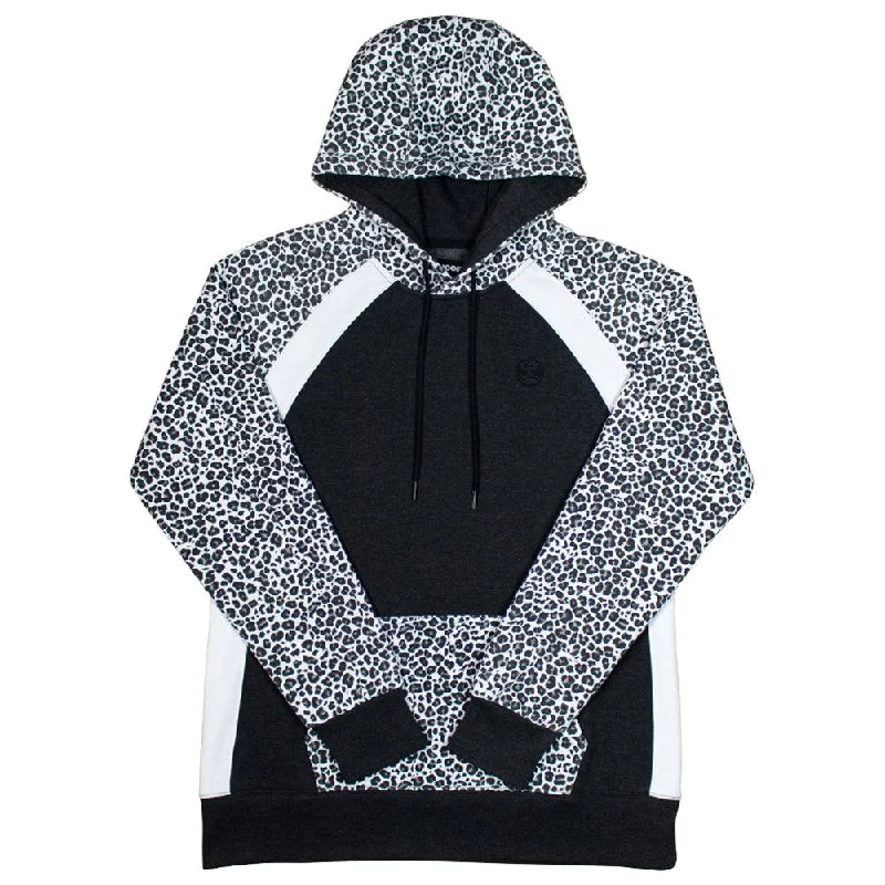 "Savannah" Black w/ White Cheetah Print Hoody