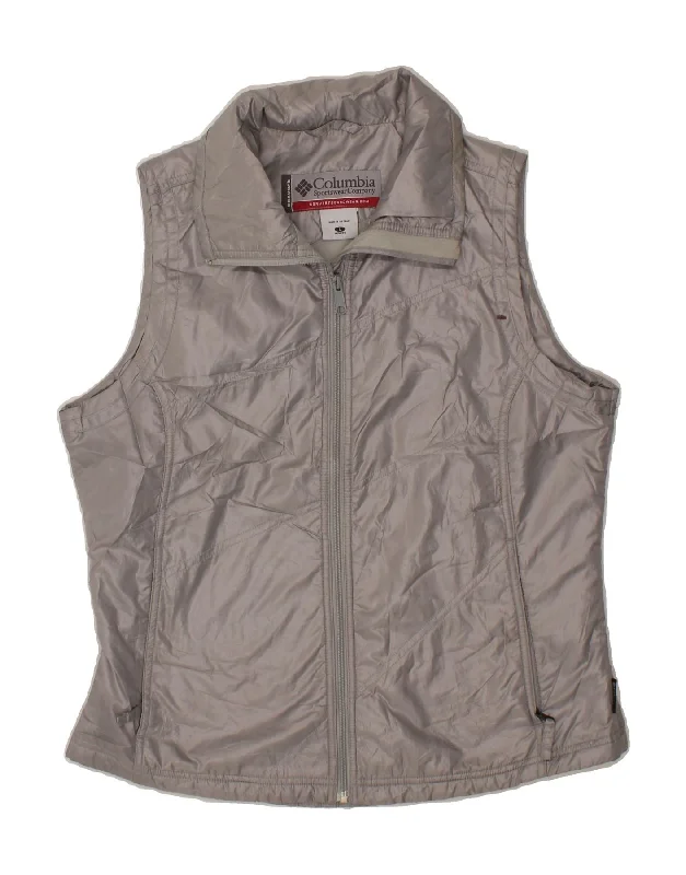 COLUMBIA Womens Padded Gilet UK 16 Large Silver Polyester