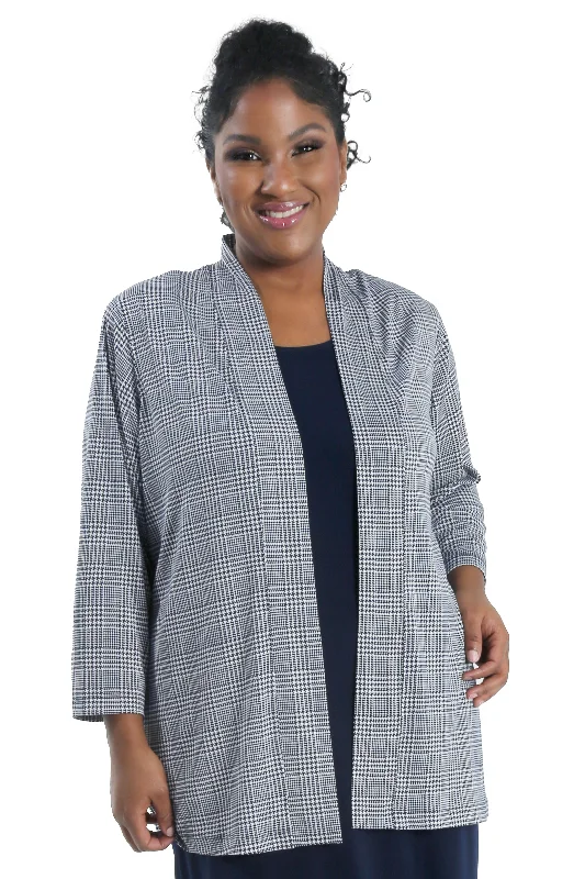 Vikki Vi Navy Plaid Kimono Jacket