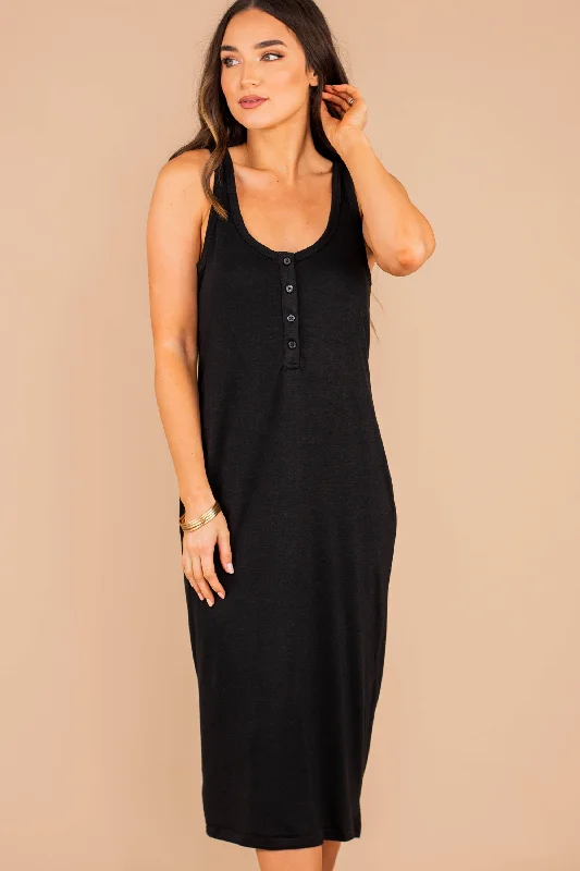 Z Supply: Black Meridian Midi Dress