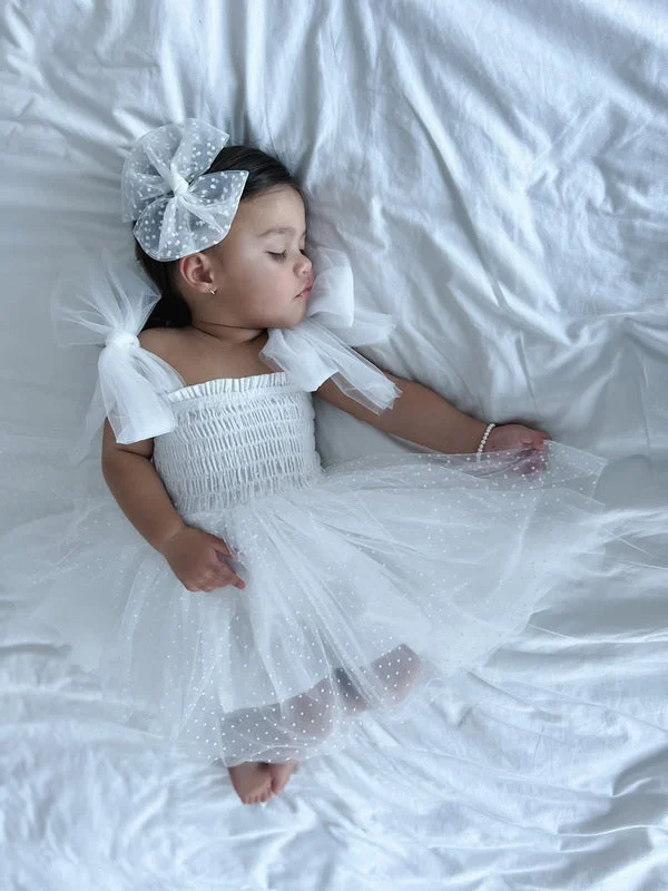 Poppy White Swiss Dot Romper