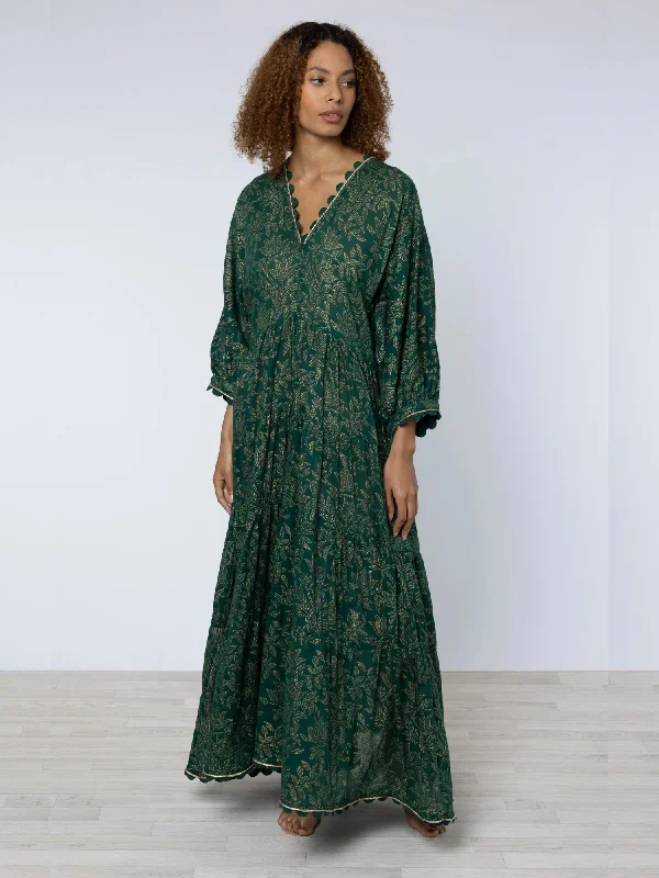 Pine & Gold Maxi Dress