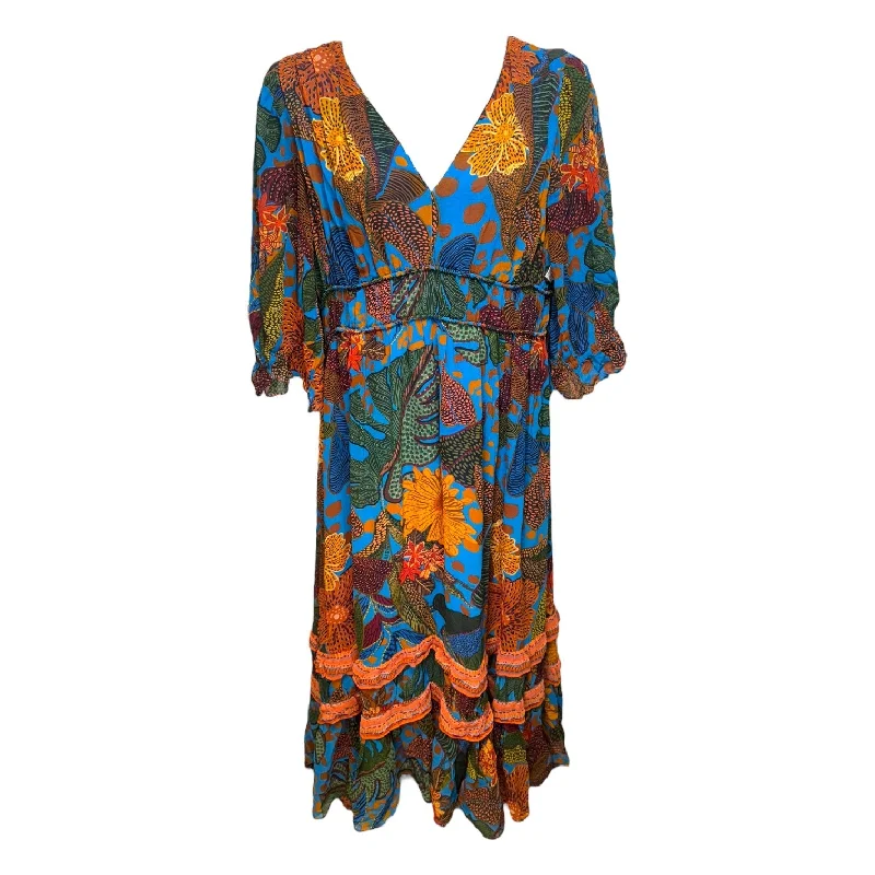 Puff Sleeve Dress Casual Maxi By Farm Rio In Multi-colored, Size: Xl