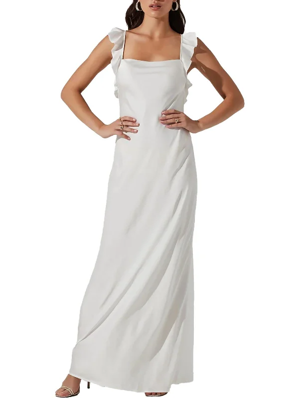 Bryna Womens Satin Long Slip Dress