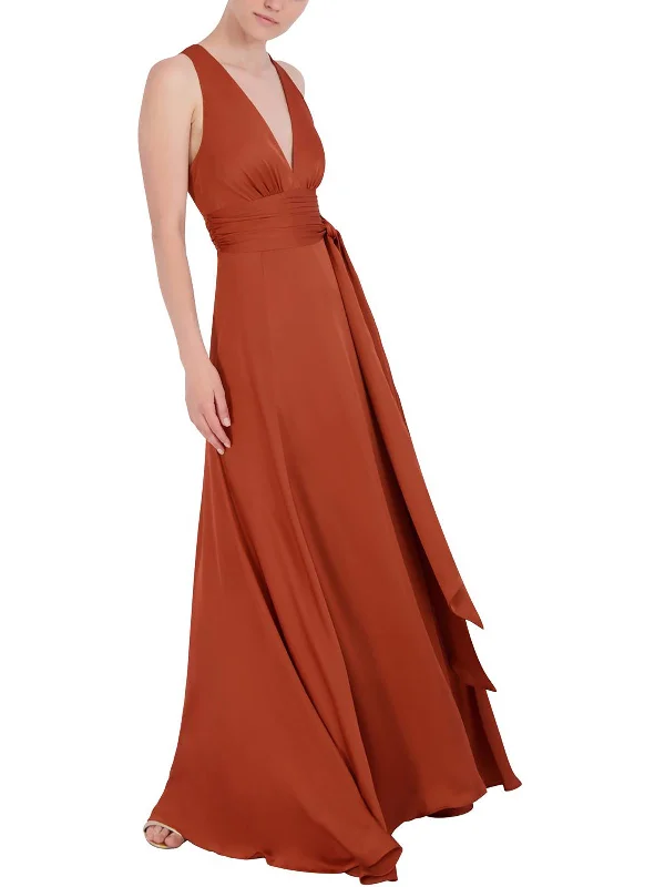 Womens Cut-Out Back Long Evening Dress