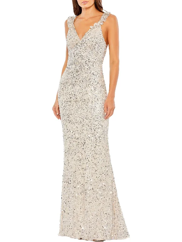 Womens Sequined Long Sheath Dress